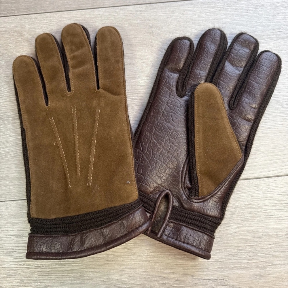 Source Unknown Brown Suede Men's Gloves - image 2